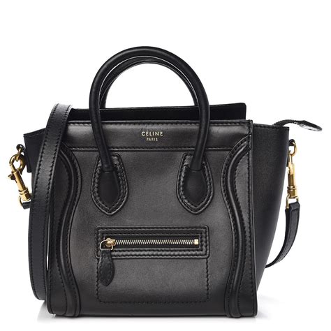 celine nano luggage handbag in smooth calfskin|CELINE Smooth Calfskin Nano Luggage Black .